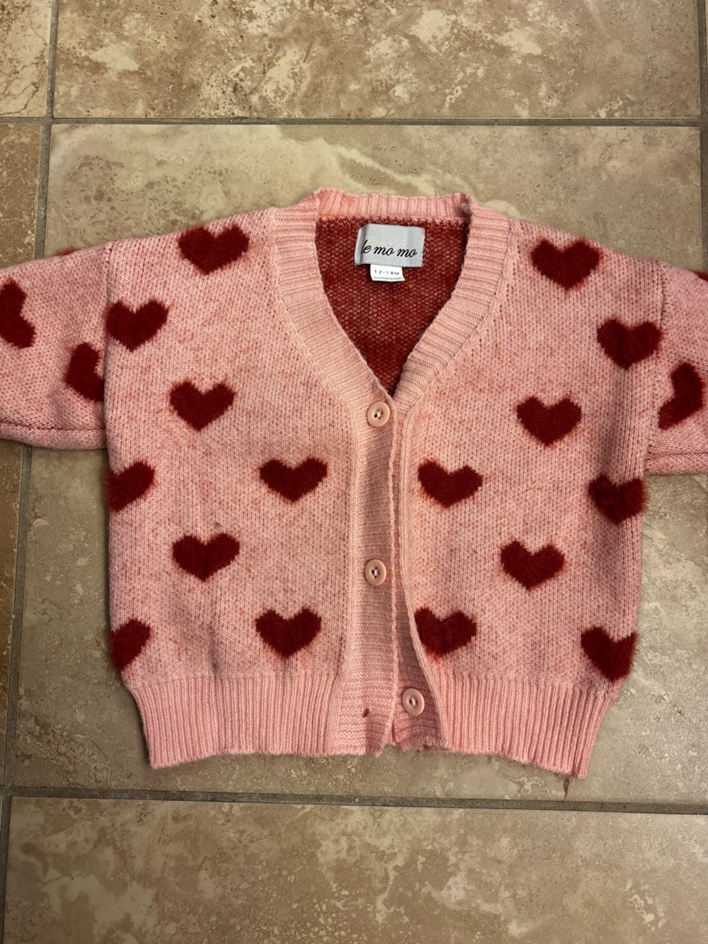 Toddler Super Soft Pink Heart-Print Cardigan Sweater